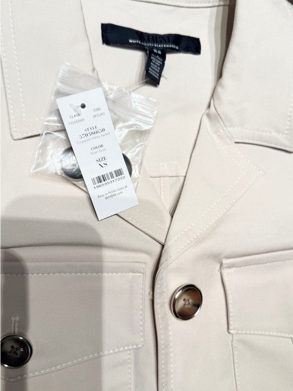 White House Black Market Light Cream Utility Jacket - Picture 4 of 4